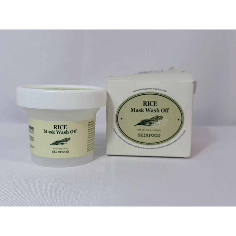 New in Box Skinfood Rice Mask Wash Off 4.23 oz (120 g) Skincare Box Damaged
